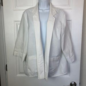 Vintage White Tailored Harlow Open Blazer Jacket
